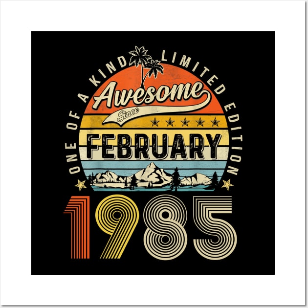 Awesome Since February 1985 Vintage 38th Birthday Wall Art by Gearlds Leonia